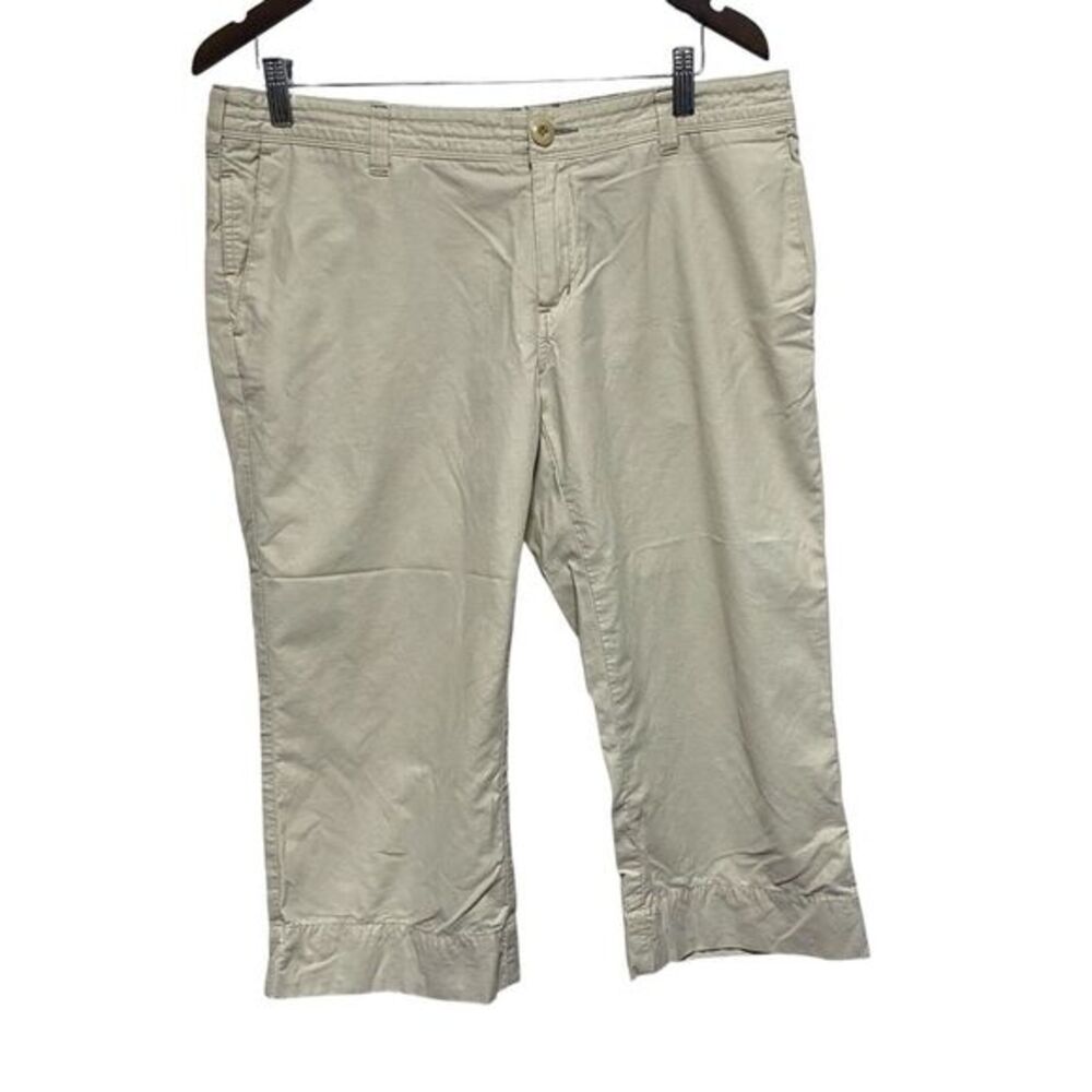 Horny Toad Pants Womens 10 Beige Nylon‎ Blend Breathable Cropped Snap Pocket